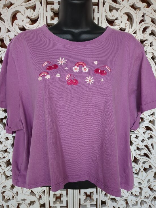 Love Peace And Lazy Days Tops - XL Love Peace Lazy Days Cotton Crop T Shirt